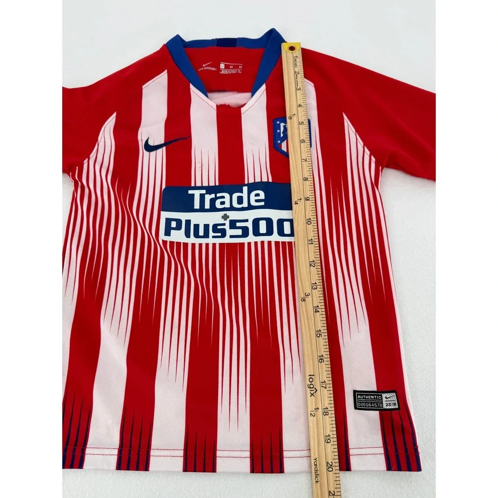 Nike‎ Atletico Madrid Jersey Kids 22 Red White 2018 Home AeroSwift Soccer Shirt